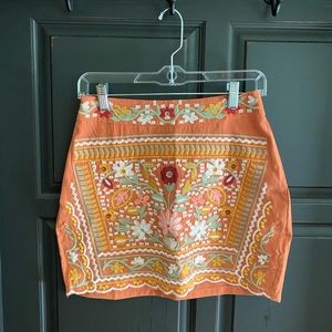 Shein Suede Floral Mini Skirt